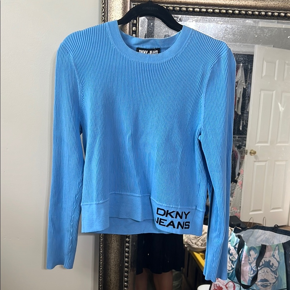 Vintage DKNY Blue Ribbed Sweater